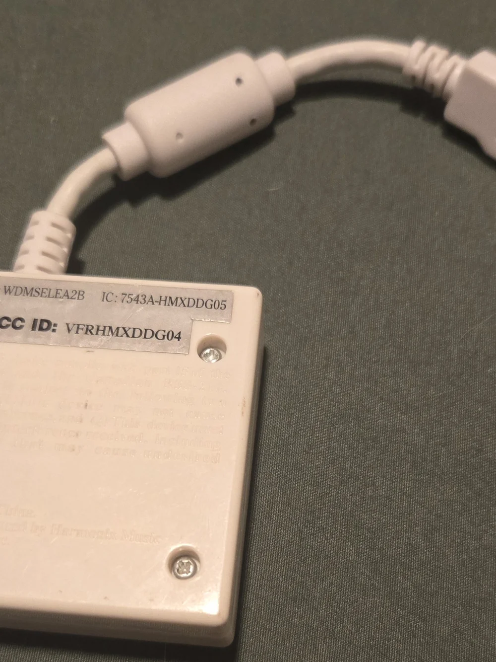 Rock Band for Wii USB Adapter FCC ID VFRHMXDDG04
